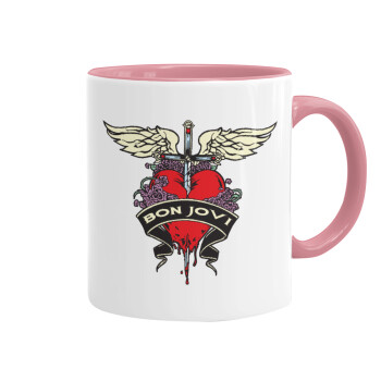 Bon Jovi, Mug colored pink, ceramic, 330ml