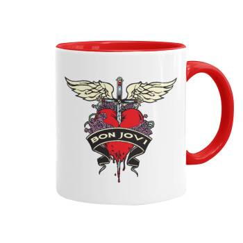 Bon Jovi, Mug colored red, ceramic, 330ml