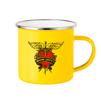 Bon Jovi, Yellow Enamel Metallic Cup 360ml