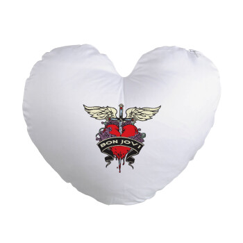Bon Jovi, Μαξιλάρι καναπέ καρδιά 40x40cm περιέχεται το  γέμισμα