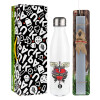 Easter candle, metallic white thermos bottle (500ml) & aromatic flat candle (30cm) (GRAY)