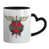 Mug heart black handle, ceramic, 330ml