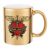 Mug ceramic, gold mirror, 330ml