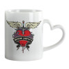 Mug heart handle, ceramic, 330ml