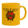 Ceramic coffee mug yellow, 330ml