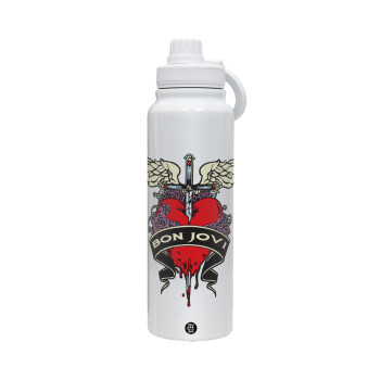 Bon Jovi, 1L Stainless Steel Thermal Bottle with Phone Holder & Double Wall Insulation