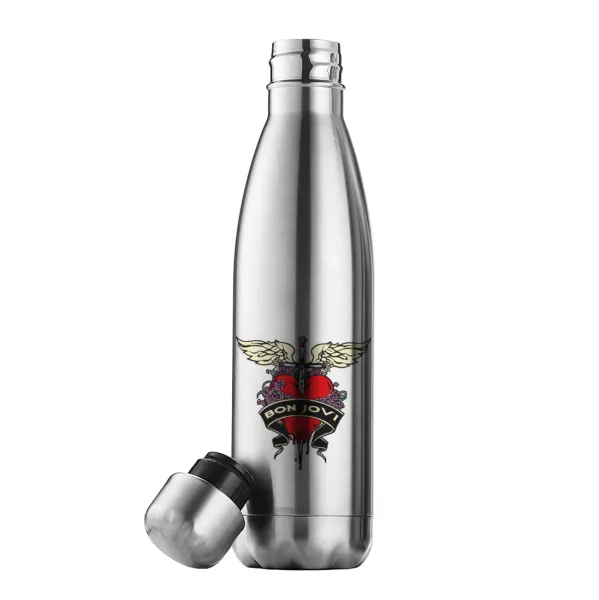 Bon Jovi — Μεταλλικό παγούρι θερμός Inox (Stainless steel), διπλού τοιχώματος, 500ml