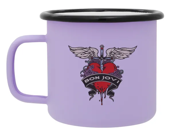 Bon Jovi — Metal enamel mug, matte light pastel purple, 360ml