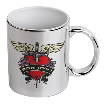 Bon Jovi, Κούπα κεραμική, ασημένια καθρέπτης, 330ml