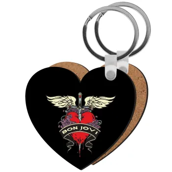 Bon Jovi, Μπρελόκ Ξύλινο καρδιά MDF
