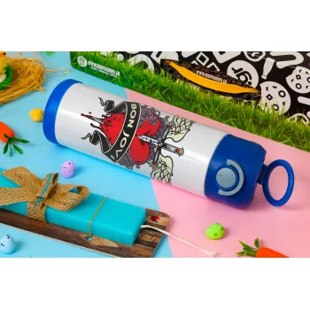 Bon Jovi, Easter candle, Childrens hot water bottle, stainless steel, with safety straw, BLUE (500ml)