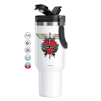 Bon Jovi, Mega Stainless steel Tumbler with lid, double wall 1,2L