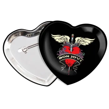 Bon Jovi, Κονκάρδα παραμάνα καρδιά (57x52mm)