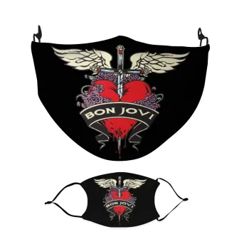 Bon Jovi, Μάσκα υφασμάτινη Ενηλίκων πολλαπλών στρώσεων με υποδοχή φίλτρου