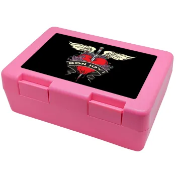 Bon Jovi, Παιδικό δοχείο κολατσιού ΡΟΖ 185x128x65mm (BPA free πλαστικό)