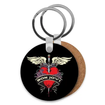 Bon Jovi, Μπρελόκ Ξύλινο στρογγυλό MDF Φ5cm