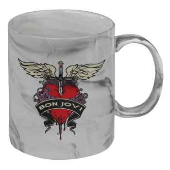 Bon Jovi, Mug ceramic marble style, 330ml