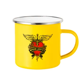 Bon Jovi, Yellow Enamel Metallic Cup 360ml