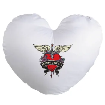 Bon Jovi, Μαξιλάρι καναπέ καρδιά 40x40cm περιέχεται το  γέμισμα