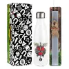 Easter candle, metallic white thermos bottle (500ml) & aromatic flat candle (30cm) (GRAY)