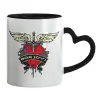 Mug heart black handle, ceramic, 330ml