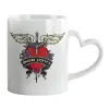 Mug heart handle, ceramic, 330ml