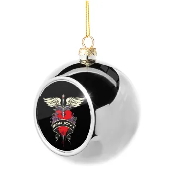 Bon Jovi, Silver 8cm Christmas tree ball ornament