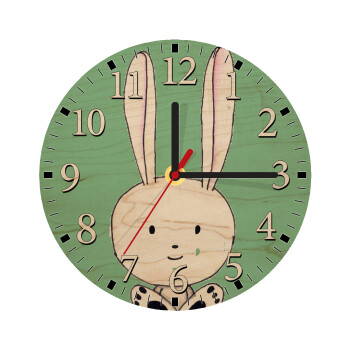 Ο λαγός του πάσχα, Ρολόι τοίχου ξύλινο plywood (20cm)