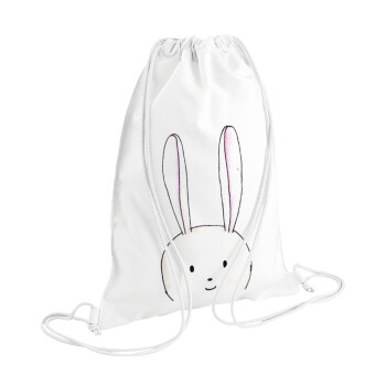 Ο λαγός του πάσχα, Τσάντα πλάτης πουγκί GYMBAG λευκή (28x40cm)