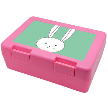 Ο λαγός του πάσχα, Παιδικό δοχείο κολατσιού ΡΟΖ 185x128x65mm (BPA free πλαστικό)