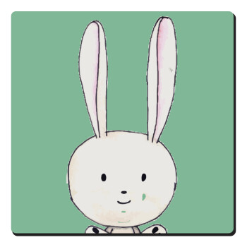 Ο λαγός του πάσχα, Τετράγωνο μαγνητάκι ξύλινο 6x6cm