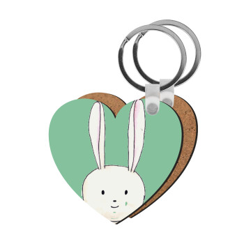 Ο λαγός του πάσχα, Μπρελόκ Ξύλινο καρδιά MDF