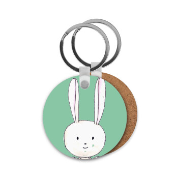 Ο λαγός του πάσχα, Μπρελόκ Ξύλινο στρογγυλό MDF Φ5cm