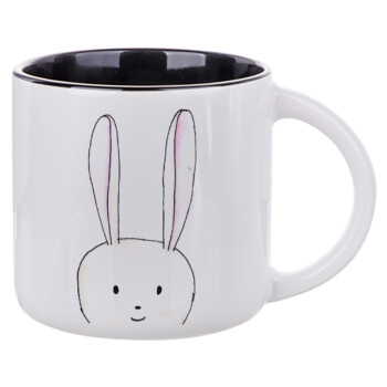 Ο λαγός του πάσχα, Κούπα κεραμική 400ml Λευκή/Μαύρη