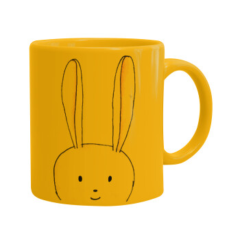 Ο λαγός του πάσχα, Ceramic coffee mug yellow, 330ml (1pcs)