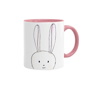 Ο λαγός του πάσχα, Mug colored pink, ceramic, 330ml