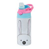 Children's hot water bottle, stainless steel, with safety straw, Pink/BlueCiel (360ml) BPA FREE