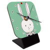 Quartz Wooden table clock with hands (10cm)