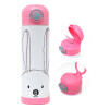 Children's hot water bottle, stainless steel, with safety straw, PINK (500ml)
