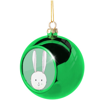 Ο λαγός του πάσχα, Χριστουγεννιάτικη μπάλα δένδρου Πράσινη 8cm