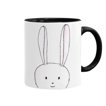 Ο λαγός του πάσχα, Κούπα χρωματιστή μαύρη, κεραμική, 330ml