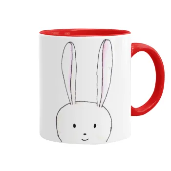 Ο λαγός του πάσχα, Mug colored red, ceramic, 330ml