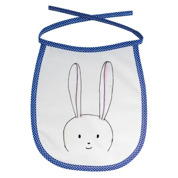 Ο λαγός του πάσχα, Σαλιάρα μωρού αλέκιαστη με κορδόνι Μπλε