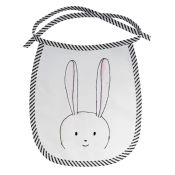 Ο λαγός του πάσχα, Σαλιάρα μωρού αλέκιαστη με κορδόνι Μαύρη