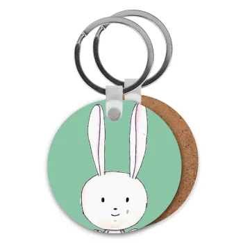 Ο λαγός του πάσχα, Μπρελόκ Ξύλινο στρογγυλό MDF Φ5cm