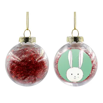Ο λαγός του πάσχα, Transparent Christmas tree ball ornament with red filling 8cm