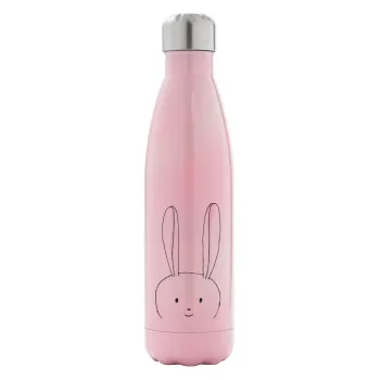 Ο λαγός του πάσχα, Μεταλλικό παγούρι θερμός Ροζ Ιριδίζον (Stainless steel), διπλού τοιχώματος, 500ml