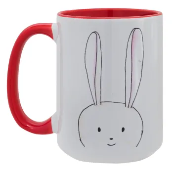 Ο λαγός του πάσχα, Κούπα Mega 15oz, κεραμική Κόκκινη, 450ml