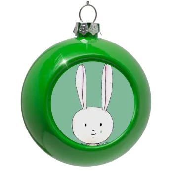 Ο λαγός του πάσχα, Στολίδι Χριστουγεννιάτικη μπάλα δένδρου Πράσινο 8cm