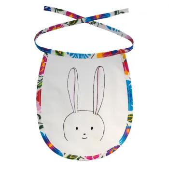 Ο λαγός του πάσχα, Σαλιάρα μωρού αλέκιαστη με κορδόνι Χρωματιστή